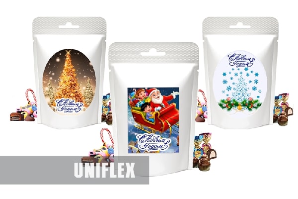 Праздничные пакеты с самоклеящейся этикеткой